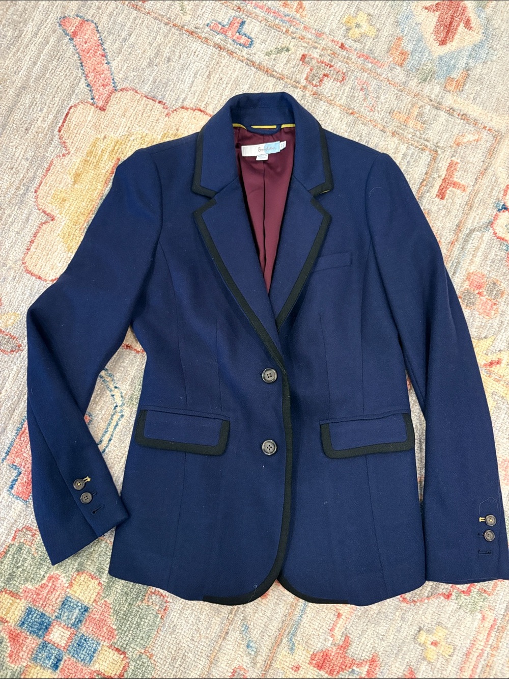 Boden Navy Blazer with Black Trim